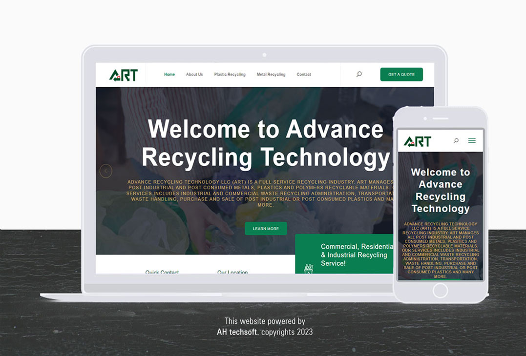 Advance Recycling Technology Website Screenshot